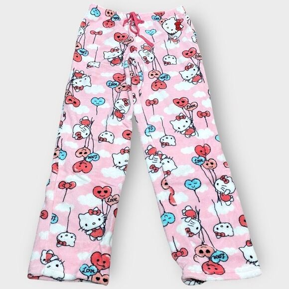 Hello Kitty Sanrio Balloons Fuzzy Soft Touch Pajama Pants Womens size X-Large Ne - Picture 1 of 10